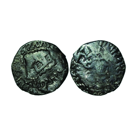 Satavahanas, Silver Drachm of Gotamiputa Siri Satakani, counterstruck on a drachm of Kshah