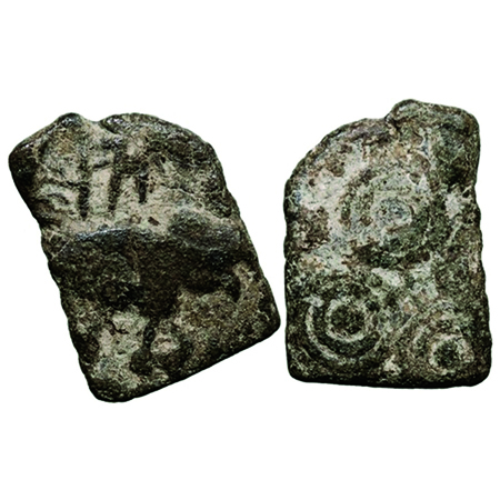 Satavahanas, Siri Satakarni, Copper Unit, 3.50g, 18.84x13.45 mm, (c.100-50 BC), Obv: Eleph