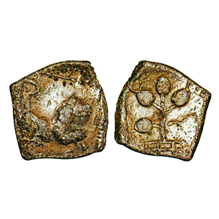 Satavahanas, Siri Satakarni, Nevasa-Paithan Region, Lion type, Lead Unit, 3.50g, 15.71x15.