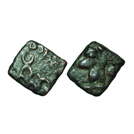 Maharathis of Satavahana Era, Vidarbha, Copper Unit, 2.13gm, 11x12 mm, (150-200 AD), Mahar