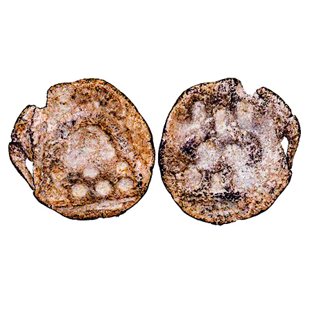 Anandas of Karwar, Lead, Fraction, 1.03g, 13.42x13.55, (1-2 Cen AD), Obv: An Eight arched 