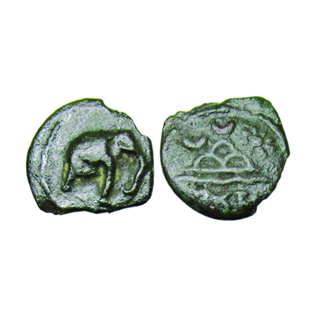 Western Kshatrapas, Kardamaka Family, Damsena, Son of Rudrasimha I, as Kshatrapa, SE 145, 