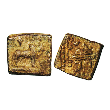 Western Kshatrapas, Kardamaka Dynasty, Rudrasena III, 270 - 300 SE (348 - 378 AD), Lead Un
