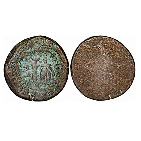 Bhopal, Copper Paisa, 14.97g, Anonymous Issues, Bhopal Mint, RY 26, Obv: Whisk & scimitar 