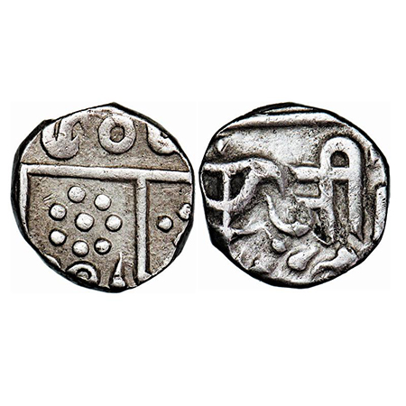 Gwalior, Silver 1/2 Rupee, 5.38g, Jayaji Rao, INO Shah Alam II, Lashkar Mint, bow and arro